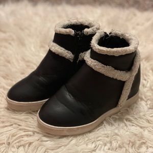 Black High-Top Fashion Sneakers Girls 11